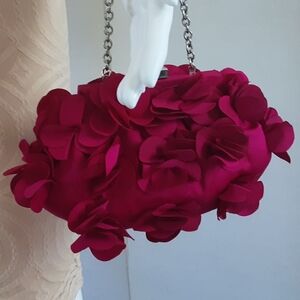Elegant Floral Embellished Wristlet Clutch - Fuchsia